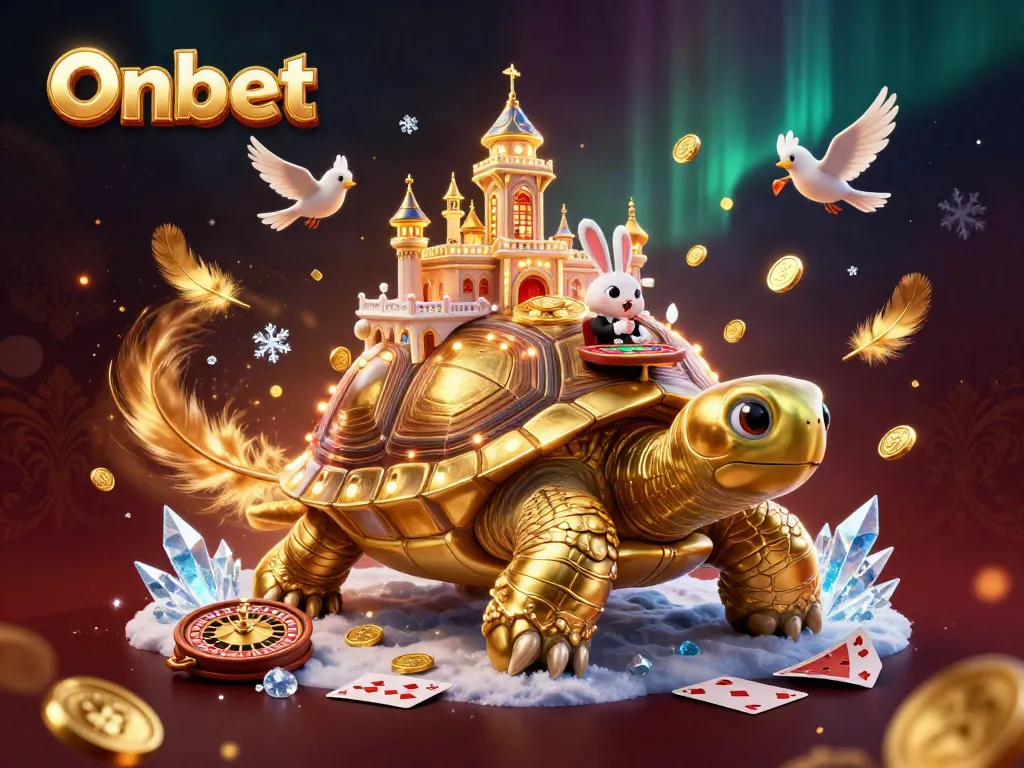 Experience the thrill at Onbet with a golden tortoise casino featuring a rabbit dealer.