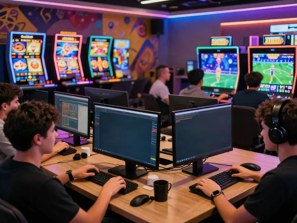 Engaging online gaming session at GEM88 with players enjoying various games.