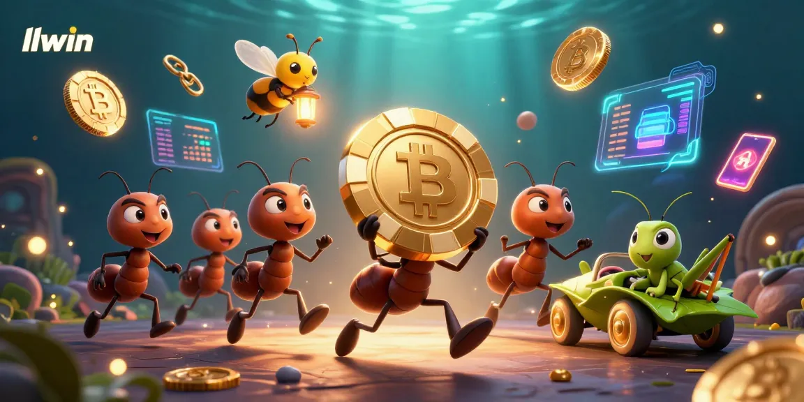 Engage with thrilling action at llwin, featuring ants heisting a giant poker chip in a vibrant casino setting.