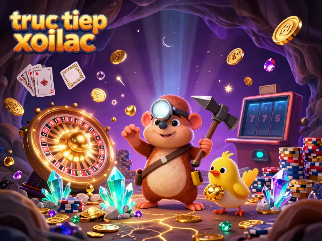 Experience truc tiep xoilac with thrilling sports betting action and vibrant casino elements in this engaging illustration.
