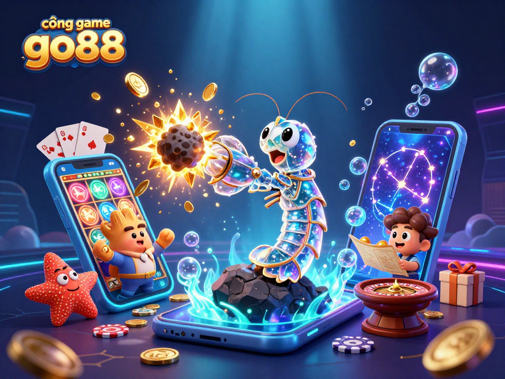 Experience the excitement at cổng game go88 with dynamic 3D gambling characters and vibrant casino elements.