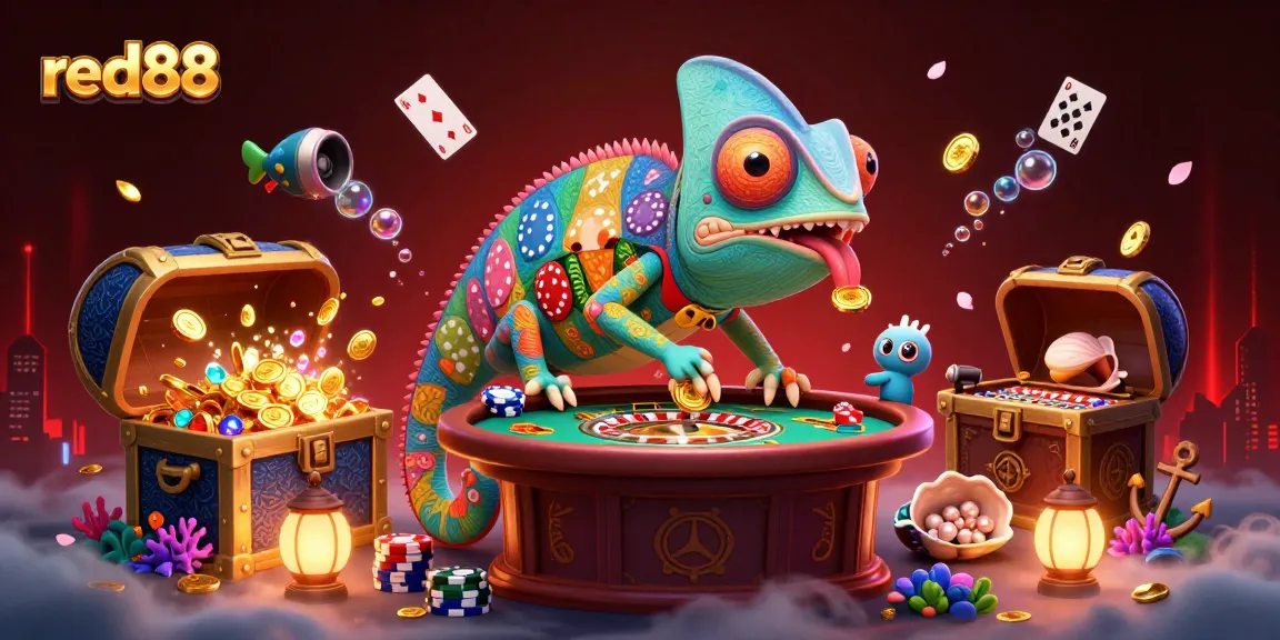 Experience big wins at red88 with a vibrant 3D chameleon casino owner and underwater treasures.
