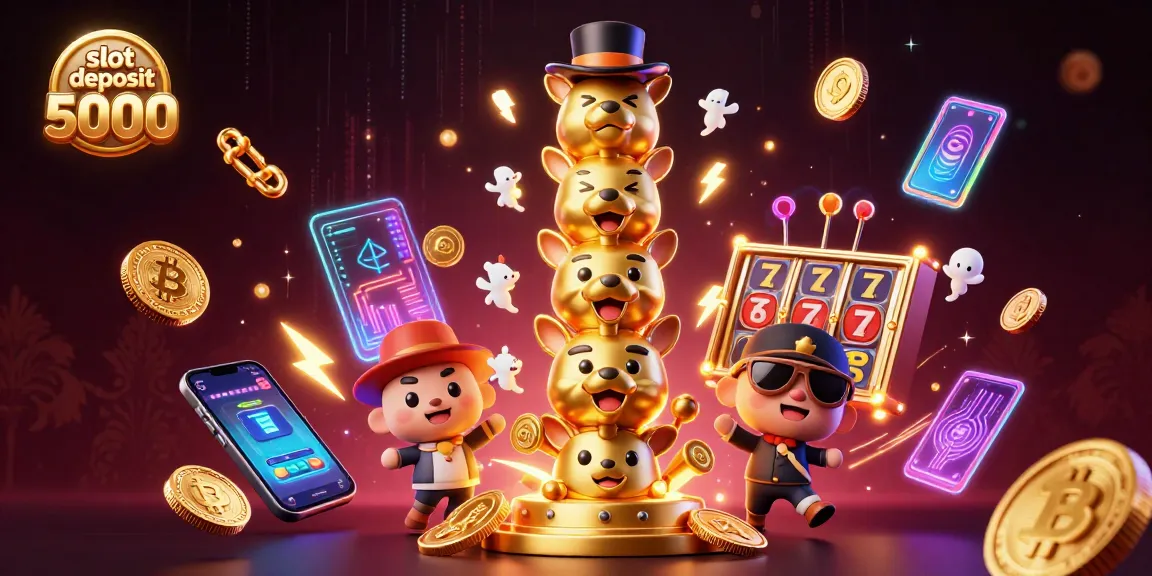 Experience the thrill of slot deposit 5000 with vibrant casino graphics and thrilling gaming elements.