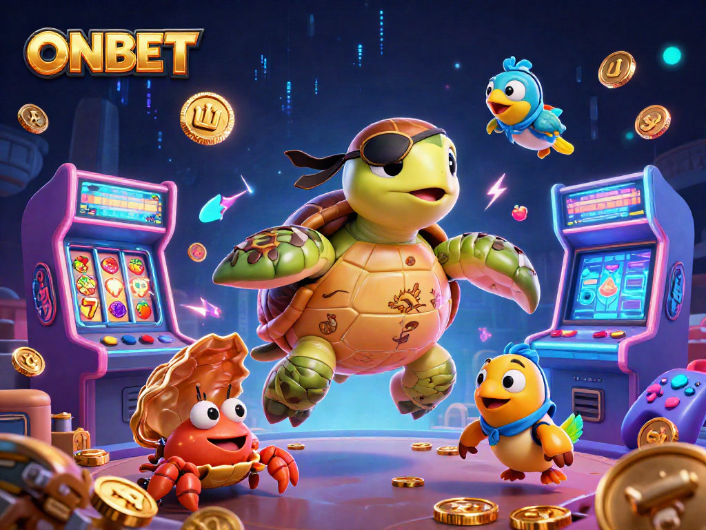 Engage with ONBET for dynamic gaming visuals featuring cartoon pirates and treasure.
